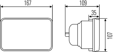 Hella Optiek Universeel H4 12/24V 167x107mm Zonder Standlicht | 1AB 003 177-001