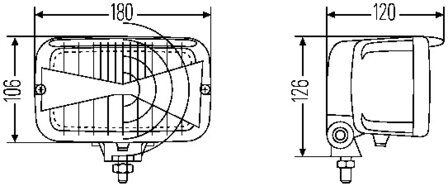 Hella Koplamp tractor H4 180x106mm | 1AB 007 145-001