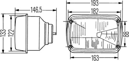 Hella Koplamp Fiat 126/127/128/133 H4 | 1AD 003 305-001