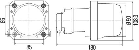 Hella Koplamp Xenon 90mm Met 12V Voorschakelapparaat | 1AL 009 997-001