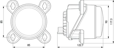 Hella Koplamp led 90mm 9-32V Inbouw Dimlicht | 1B0 015 050-001