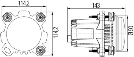 Hella Koplamp led &Oslash;90mm Dimlicht 9-33V DT-stekker | 1BL 012 488-101