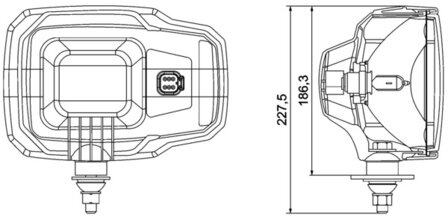 Hella Koplamp C310 H4 24V staande montage Rechts | 1EA 328 450-527