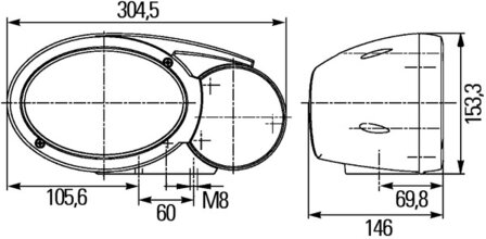 Hella Koplamp Combi 120 Opbouw Rechts Deutsch Met gloeilampen 1 | 1EB 996 167-048