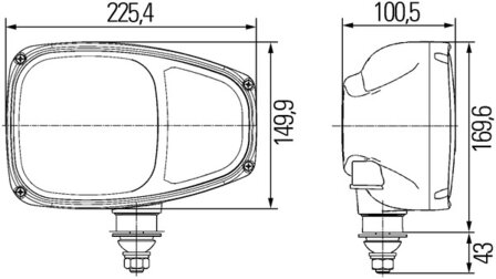 Hella Koplamp Combi 220 12V Deutsch Met Knipperlicht r | 1EE 996 174-261