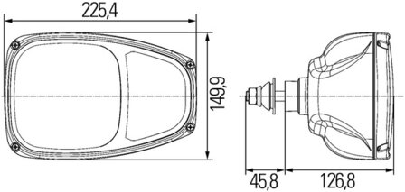 Hella Koplamp Combi 220 24V centr bev Met Knipperlicht | 1EE 996 174-277