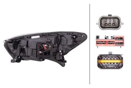 Hella Koplamp Renault Captur (J5,H5) Rechts 13- led | 1EX 012 977-621