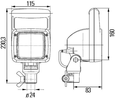 Hella Werklamp UltraBeam m/opsteekbev 24V | 1GA 007 506-681