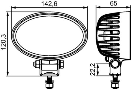 Hella Werklamp led VF 10-30V ovaal 500mm kabel | 1GA 357 001-001