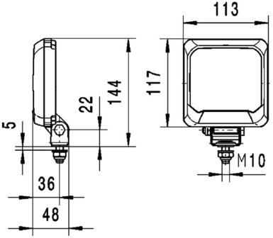 Hella Werklamp FlatBeam 500 led 9-33V staand | 1GA 995 193-001