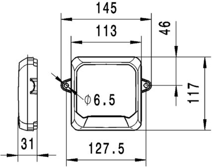 Hella Werklamp FlatBeam 500 led 9-33V opbouw | 1GA 995 193-031