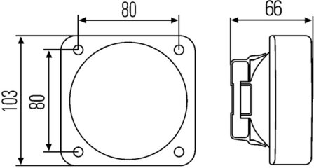 Hella Werklamp inbouw 103X103 | 1GA 996 020-001