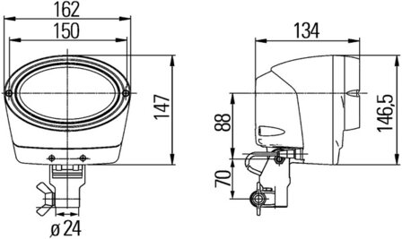 Hella Werklamp Oval 100 24V Xenon opsteekbev | 1GA 996 261-701