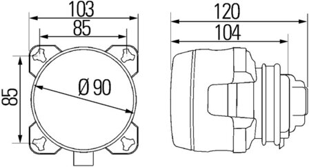 Hella Verstr FF H7 &Oslash;90mm 12V Met Standlicht | 1K0 008 191-102