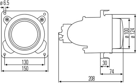 Hella Verstr DE &Oslash;90mm H1 vlak glas 24V | 1KL 007 834-067