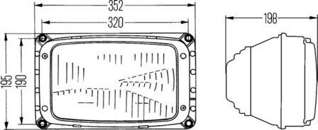 Hella Koplamp ERF/Man/Iveco H4 linksverkeer | 1LG 003 434-187