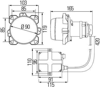 Hella Koplamp Inbouw 90 MM XENON 24V LINKSVERKEER | 1LL 008 194-051