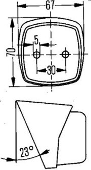 Hella Positielicht 62x62mm hoek 23 | 2PF 004 081-107