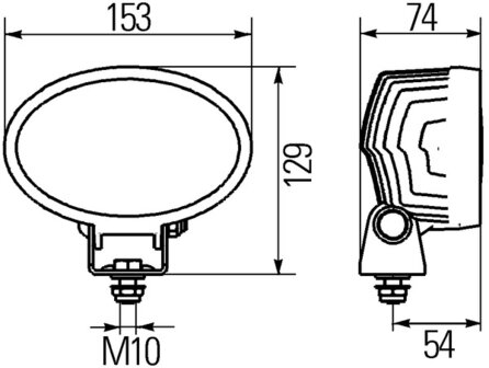 Hella Werklamp Oval 100 led 9-33V verreik verl | 1GA 996 661-011