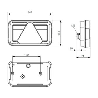 Asp&ouml;ck Multiled IV LED-R&uuml;cklicht Links 5P + Kennzeichenbeleuchtung