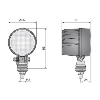 Wesem LED Arbeitsscheinwerfer Rund 800LM + Deutsch-DT