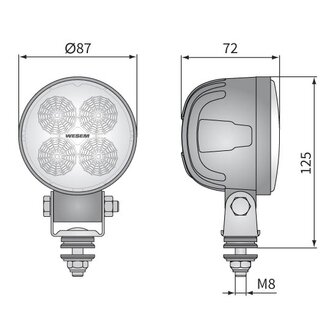 Wesem LED Fernscheinwerfer 1500LM + Deutsch-DT