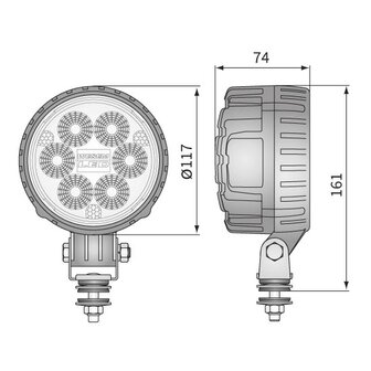 Wesem LED Arbeitsscheinwerfer Rund 2500LM + Deutsch-DT