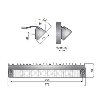 Wesem LED Arbeitsscheinwerfer CRP1 verl&auml;ngert 1400LM + Kabel