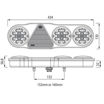 Dasteri Led R&uuml;ckleuchte 6 Funktionen Links