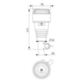 Dasteri LED Warnleuchte Mit Flexibler Schwenkarm Orange