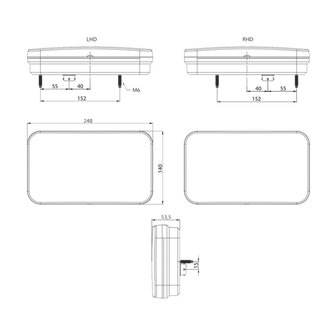 Fristom FT-370 LED R&uuml;ckleuchte Rechts 6-Funktionen Canbus 12V