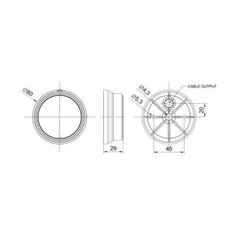 Fristom FT-060 LED Markierungsleuchte Rund Wei&szlig; Links Inkl. Klemme