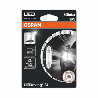 Osram C5W LED Retrofit 41mm Wei&szlig; 12V SV8.5-8 | OFF-ROAD ONLY