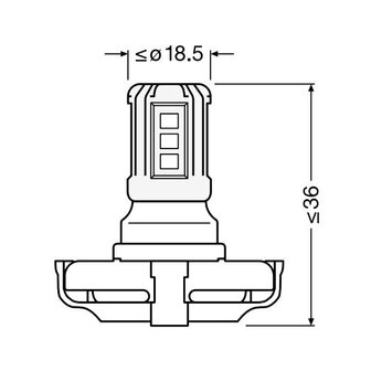 Osram PS19W LED Retrofit PG20-1 Wei&szlig; 12V | OFF-ROAD ONLY