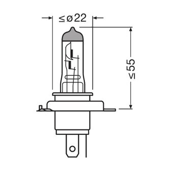 Neolux H4 Halogen Birne Gelb 12V P43T 2 St&uuml;ck