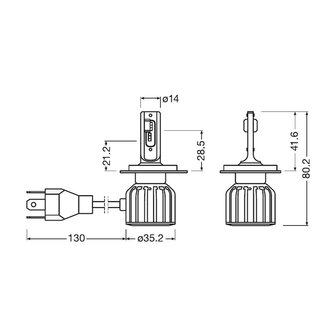 Osram H4/H19 Ledriving HL Bright LED-Scheinwerferset P43t/PU43t-3