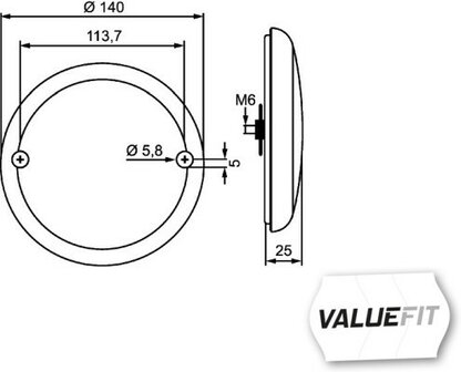 Hella R&uuml;ckfahrleuchte LED 10-30V &Oslash;140mm | 2ZR 357 026-041