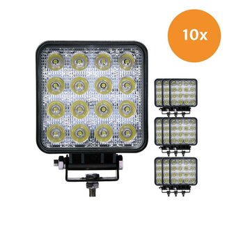 10 St&uuml;ck Discount 48W LED Arbeitsscheinwerfer quadratisch BUDGET