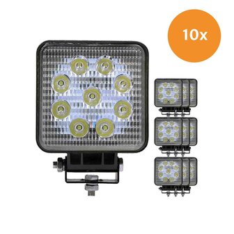 10 St&uuml;ck Discount 27W LED Arbeitsscheinwerfer quadratisch BUDGET