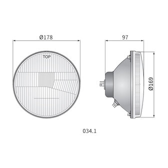 Wesem Hauptscheinwerfer Rund &Oslash;178mm / 7 Inch H4 Einbau