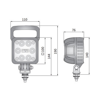 Wesem LED Arbeitsscheinwerfer 3000 LM + 50cm Cable