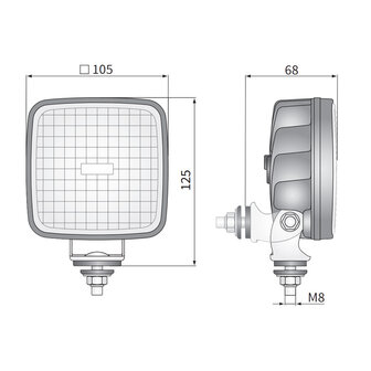 Wesem CRK2 LED-Arbeitsscheinwerfer Eckig 800 LM + 50 cm Kabel