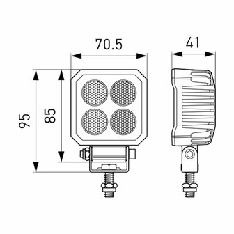  Hella 24W LED Arbeitsscheinwerfer TS1700 3m Kabel | 1GA 357 110-012