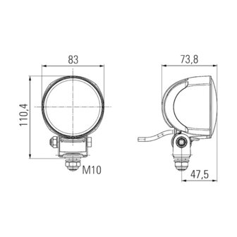 Hella LED-Arbeitsscheinwerfer M70 12/24V + Deutsch DT | 1G0 996 276-481