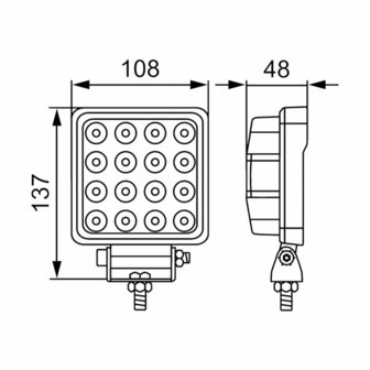 Hella S2500 LED-Arbeitsscheinwerfer 12/24V 2500 LM 3M Kabel | 1GA 357 106-032