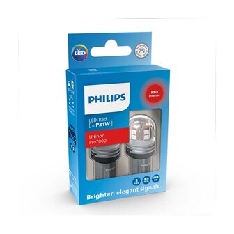 Philips P21W LED Retrofit Rot 12V 2 St&uuml;ck