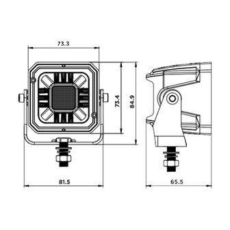 Boreman POD 2,8&quot; LED-Flutlicht Mit Rotem + Orangem Positionslicht