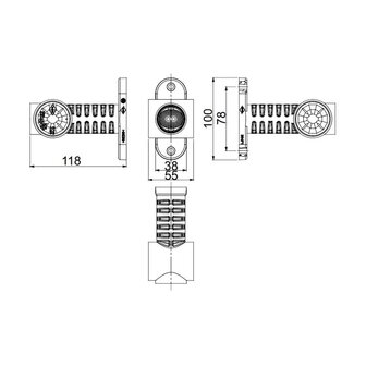 Horpol LED Begrenzungsleuchte 3-Funktionen Lang Universal Dark-Look