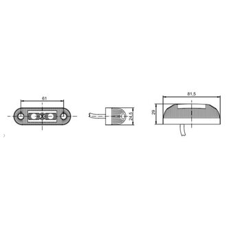 Horpol LED Positionsleuchte Wei&szlig; Oval LD-370 Dark-Look