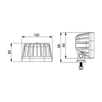 Horpol LED Arbeitsleuchte Quadratisch + Blitz | 12-24V